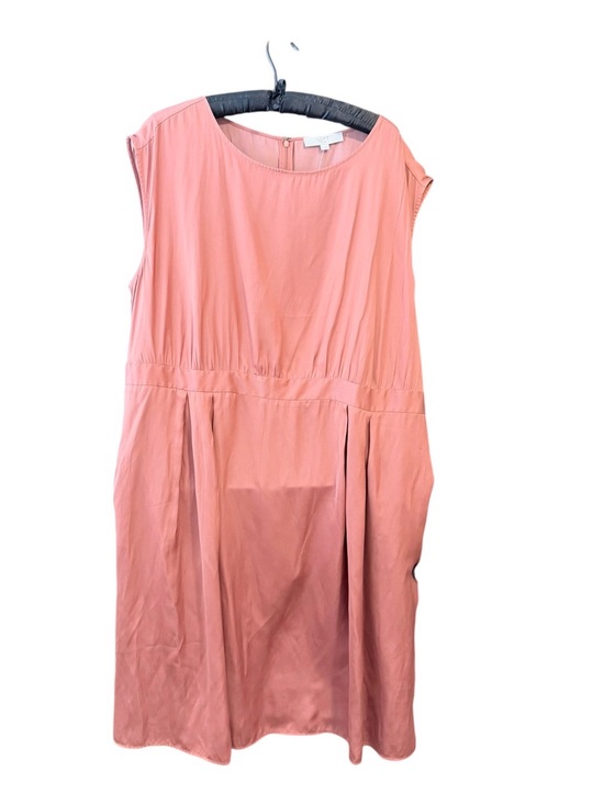 LOFT Dresses & Skirts - LOFT Sleeveless Satin Midi Dress in Coral Pink